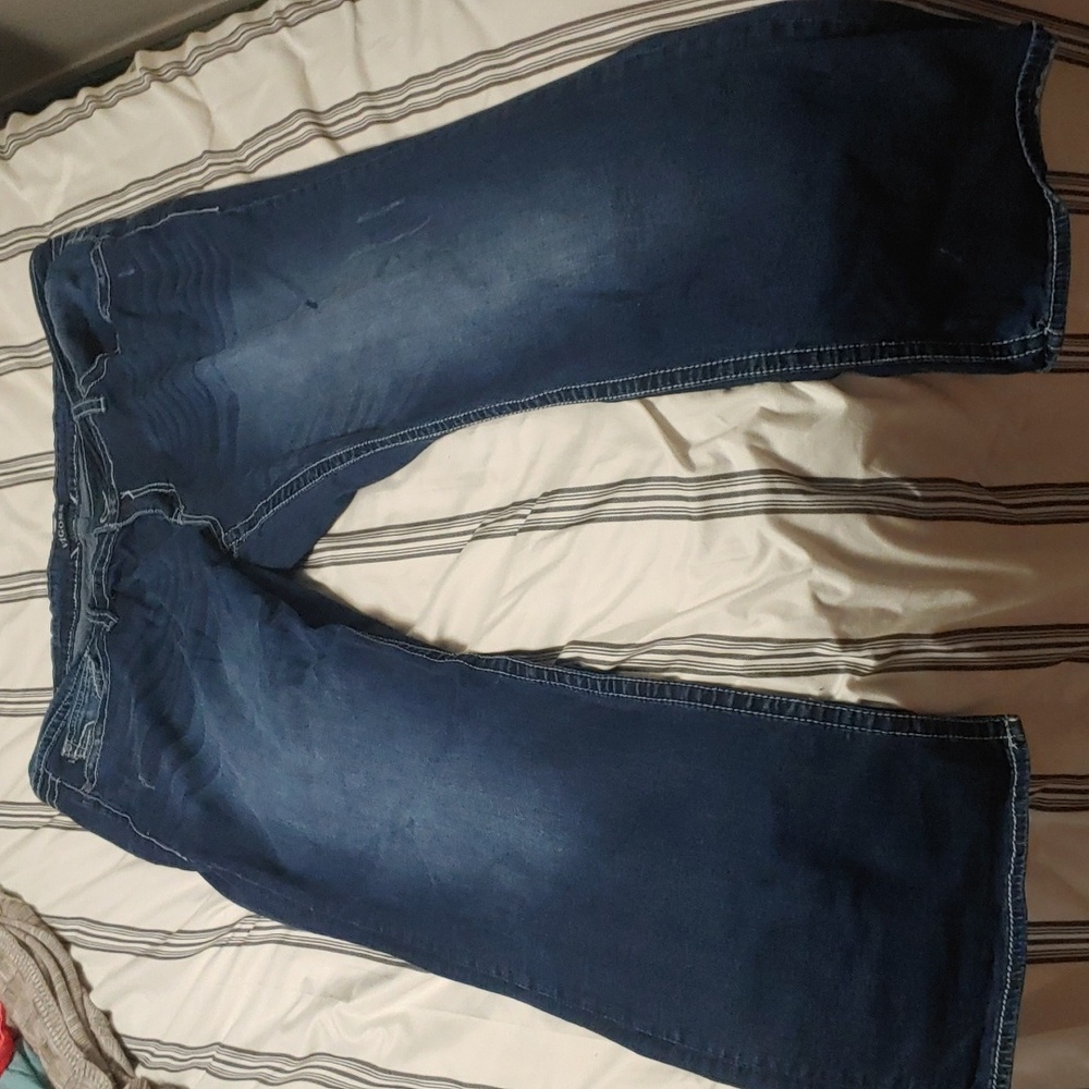 Dark wash boot cut jeans